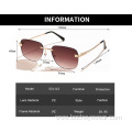 European and American fashion frameless women's sunglasses metal trend GRADIENT SUNGLASSES Street Photo Sunglasses men's s21112